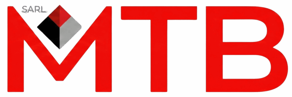 Détail du logo typographique MTB Menuiserie Peinture pour la communication en Normandie